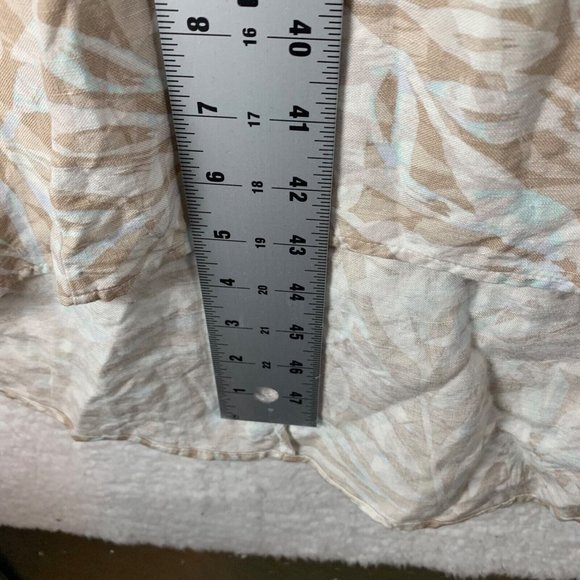 Catherines Women's Leaf Print Linen Blend Sleeveless Tan Midi Dress Size 0X 8842 - Picture 6 of 11